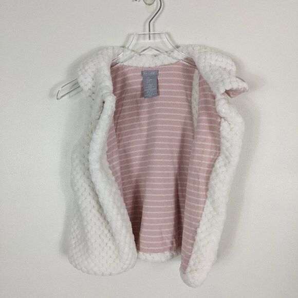 Tahari Cream Faux Fur Toddler Girl Vest Size 5 - Picture 3 of 8